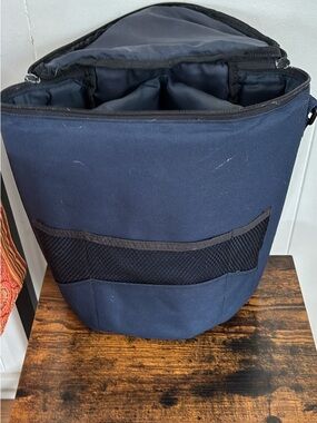 Men's Navy Toiletry Organizer Bag with Front Mesh Pocket